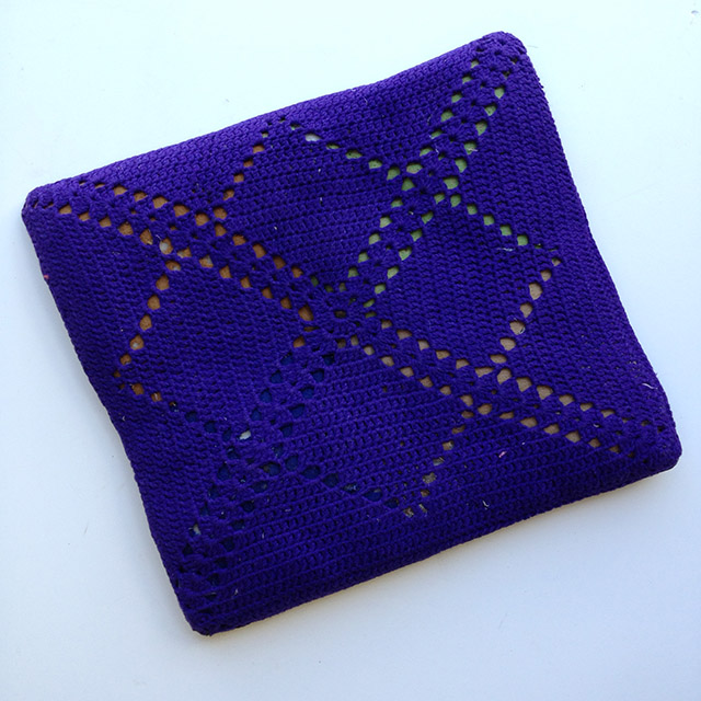 CUSHION, Crochet - Purple